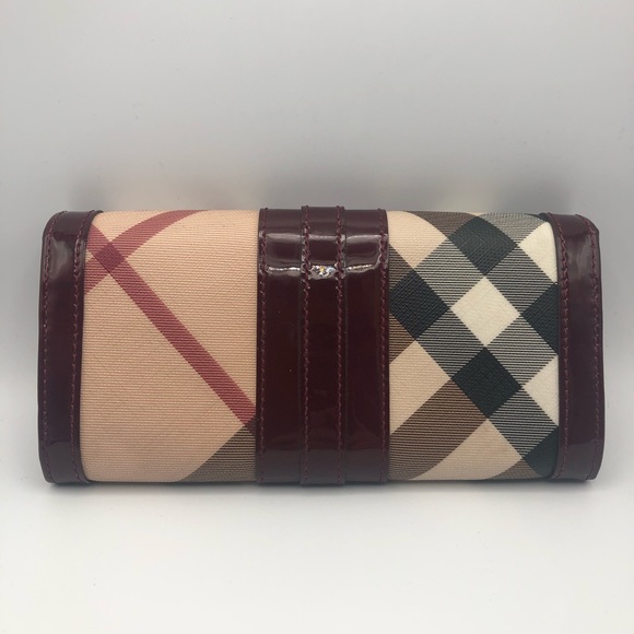 CLASSIC BURGUNDY RED BURBERRY WALLET - Picture 3 of 14